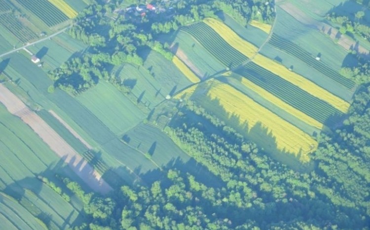 Krajobraz widziany podczas lotu balonem