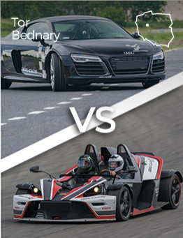 Jazda Audi R8 V10 vs KTM X-Bow – Tor Bednary